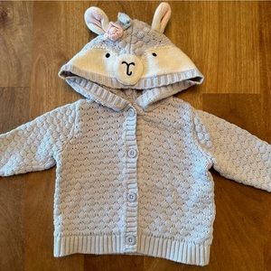 GAP Baby 3-6month Lilac Knit Llama Sweater